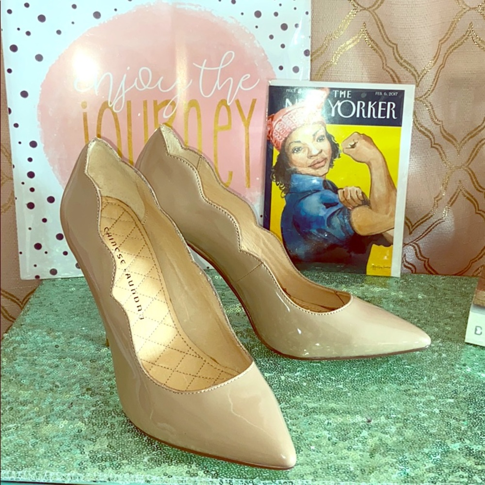 Cream Patent Leather Chinese Laundry Pumps